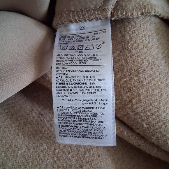 Old Navy Women's Size 2X Camel Soft-Brushed Wool Blend Utility Shacket - Picture 6 of 14